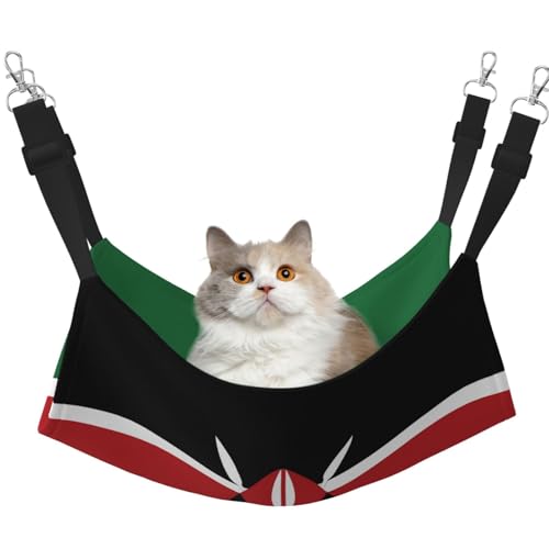 QHZLY Samt-Flagge von Kenia Hängematte L für kleine Haustiere - Bequem und atmungsaktiv für Katzen, Kaninchen, Frettchen QHZLY Samt-Flagge von Kenia Hängematte L für kleine Haustiere - Bequem und atmungsaktiv für Katzen, Kaninchen, Frettchen von QHZLY