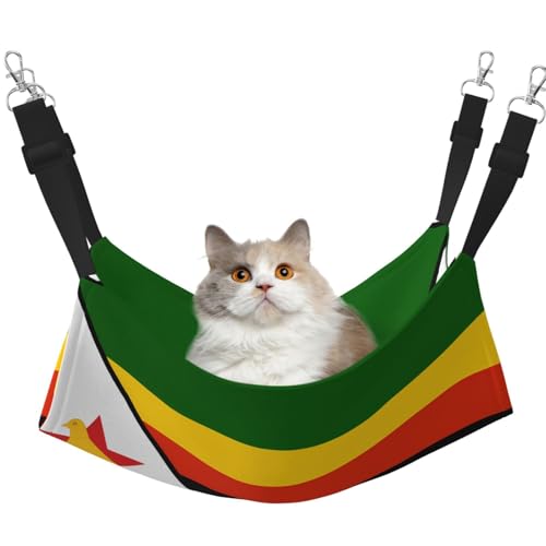 QHZLY Samt-Flagge von Simbabwe Hängematte M für kleine Haustiere - bequem und atmungsaktiv für Katzen, Kaninchen, Frettchen von QHZLY