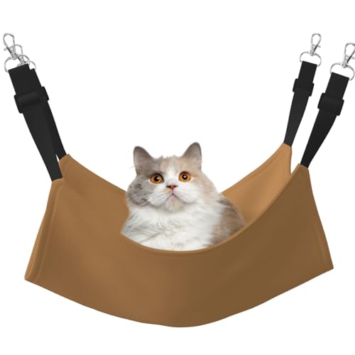 QHZLY Samt-Hängematte, einfarbig, braun, Größe M für kleine Haustiere, bequem und atmungsaktiv für Katzen, Kaninchen, Frettchen QHZLY Samt-Hängematte, einfarbig, braun, Größe M für kleine Haustiere, bequem und atmungsaktiv für Katzen, Kaninchen, Frettchen von QHZLY