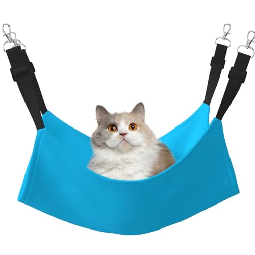 QHZLY Samt-Hängematte, einfarbig, hellblau, Größe M für kleine Haustiere, bequem und atmungsaktiv für Katzen, Kaninchen, Frettchen von QHZLY