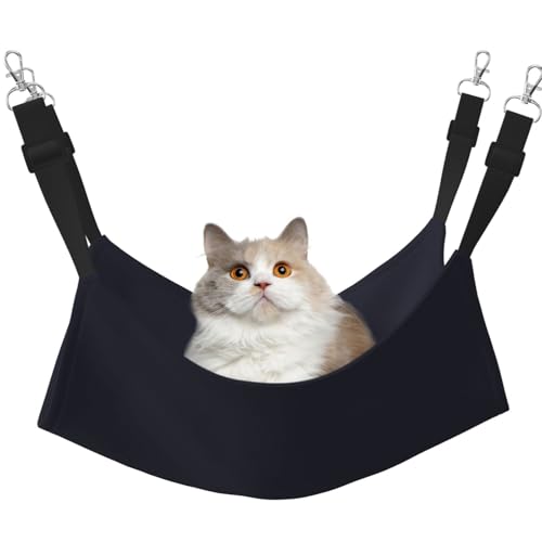 QHZLY Samt-Hängematte, einfarbig, schwarz, Größe M für kleine Haustiere, bequem und atmungsaktiv für Katzen, Kaninchen, Frettchen von QHZLY