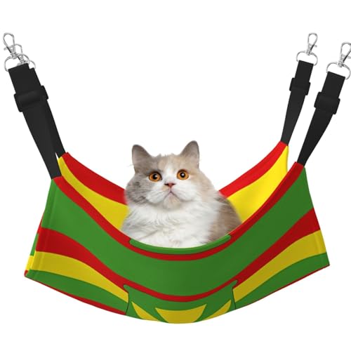 QHZLY Samt-Hängematte mit Hawaii-Flagge, Größe L, für kleine Haustiere, bequem und atmungsaktiv für Katzen, Kaninchen, Frettchen von QHZLY