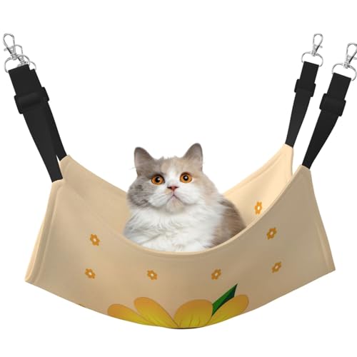 QHZLY Samt-goldene Sonnenblumen-Hängematte M für kleine Haustiere - bequem und atmungsaktiv für Katzen, Kaninchen, Frettchen QHZLY Samt-goldene Sonnenblumen-Hängematte M für kleine Haustiere - bequem und atmungsaktiv für Katzen, Kaninchen, Frettchen von QHZLY