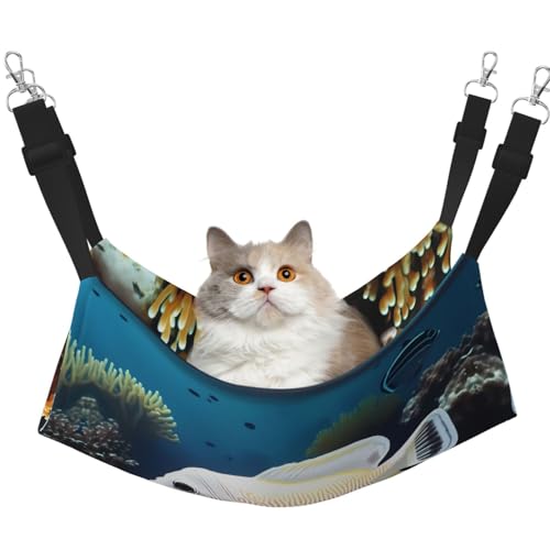 QHZLY Samt-weiß-goldene Fischhängematte L für kleine Haustiere - bequem und atmungsaktiv für Katzen, Kaninchen, Frettchen von QHZLY