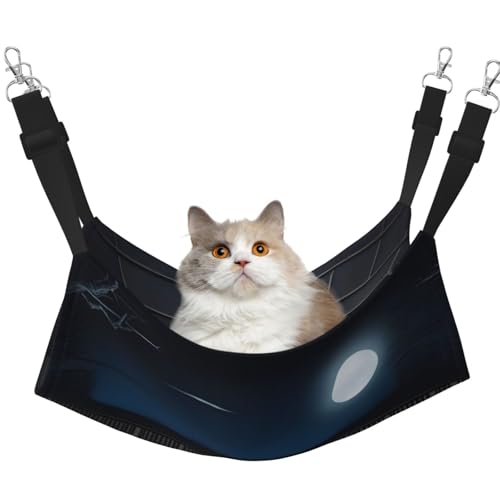 QHZLY Samthängematte Balkon bei Nacht M für kleine Haustiere - Bequem und atmungsaktiv für Katzen, Kaninchen, Frettchen von QHZLY