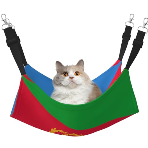 QHZLY Samthängematte mit eritreischer Flagge L für kleine Haustiere - bequem und atmungsaktiv für Katzen, Kaninchen, Frettchen von QHZLY