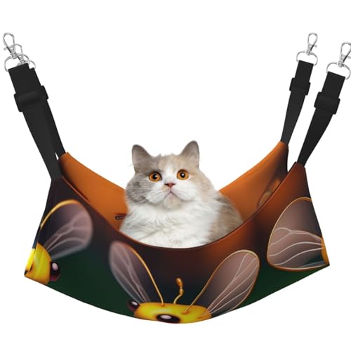 QHZLY Sitzende Bienen-Hängematte aus Samt für kleine Haustiere - bequem und atmungsaktiv für Katzen, Kaninchen, Frettchen von QHZLY