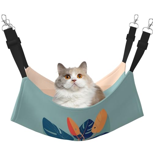 QHZLY Velvet Blue Orange Turtleback Bambus Hängematte M für kleine Haustiere - Bequem und atmungsaktiv für Katzen, Kaninchen, Frettchen von QHZLY