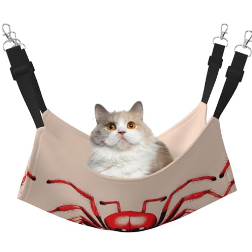 QHZLY Velvet Cute Little Red Spider Hammock M for Small Pets - Comfortable and Breathable for Cats, Rabbits, Frettchen von QHZLY