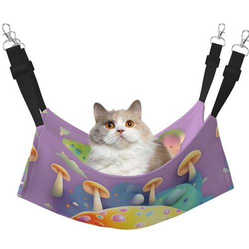 QHZLY Velvet Fantasy Dream Mushroom Hängematte M für kleine Haustiere - Bequem und atmungsaktiv für Katzen, Kaninchen, Frettchen von QHZLY
