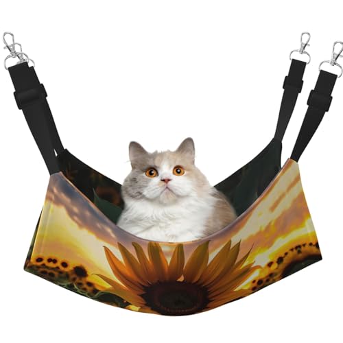 QHZLY Velvet Farm Sonnenblumen-Hängematte L für kleine Haustiere - Bequem und atmungsaktiv für Katzen, Kaninchen, Frettchen von QHZLY