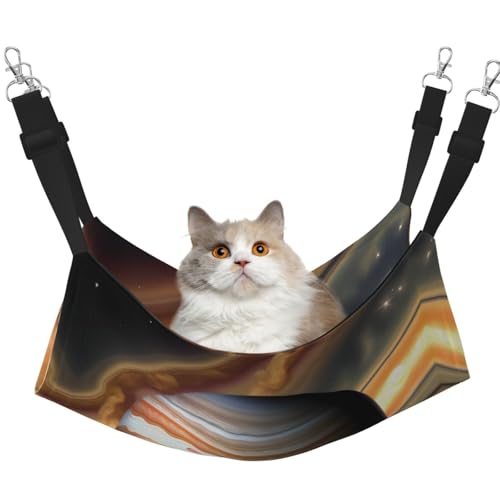 QHZLY Velvet Jupiter Landschaft Hängematte M für kleine Haustiere - Bequem und atmungsaktiv für Katzen, Kaninchen, Frettchen von QHZLY