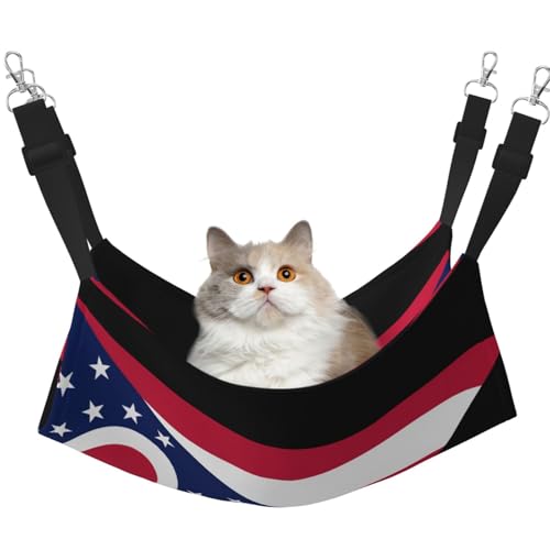 QHZLY Velvet Ohio State Flag Hängematte M für kleine Haustiere - Bequem und atmungsaktiv für Katzen, Kaninchen, Frettchen QHZLY Velvet Ohio State Flag Hängematte M für kleine Haustiere - Bequem und atmungsaktiv für Katzen, Kaninchen, Frettchen von QHZLY