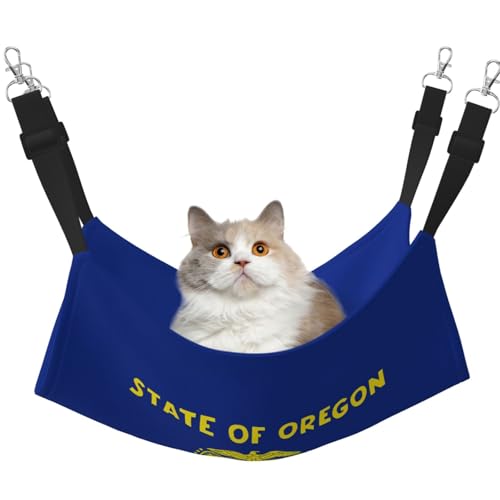 QHZLY Velvet Oregon State Flag Hängematte M für kleine Haustiere - Bequem und atmungsaktiv für Katzen, Kaninchen, Frettchen von QHZLY