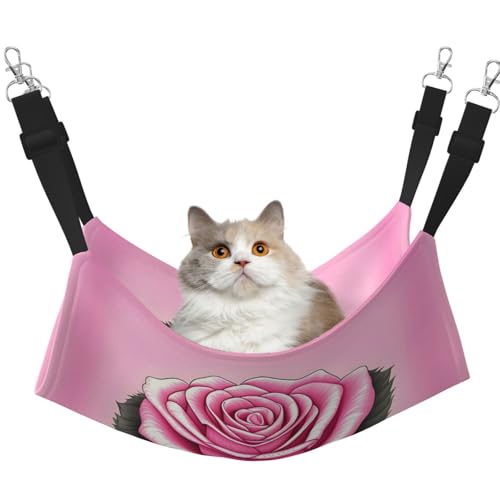 QHZLY Velvet Schöne rosa Rosen Hängematte M für kleine Haustiere - bequem und atmungsaktiv für Katzen, Kaninchen, Frettchen von QHZLY