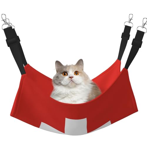 QHZLY Velvet Schweizer Flagge Hängematte M für kleine Haustiere - Bequem und atmungsaktiv für Katzen, Kaninchen, Frettchen QHZLY Velvet Schweizer Flagge Hängematte M für kleine Haustiere - Bequem und atmungsaktiv für Katzen, Kaninchen, Frettchen von QHZLY