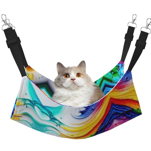 QHZLY Velvet Scribble Art toand Paints Hängematte L für kleine Haustiere - bequem und atmungsaktiv für Katzen, Kaninchen, Frettchen von QHZLY