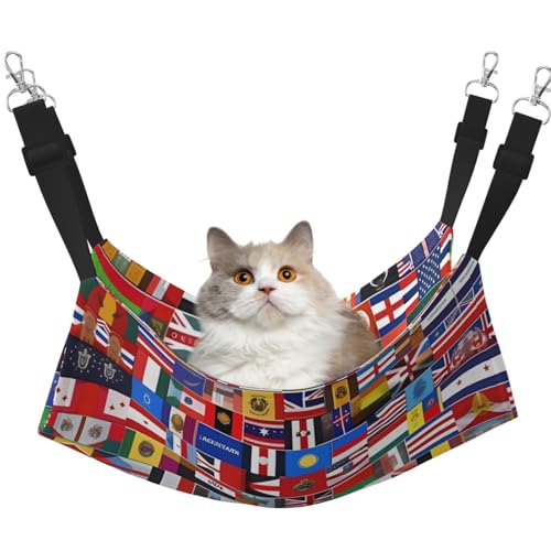 QHZLY Velvet Verschiedene Flaggen Hängematte L für kleine Haustiere - Bequem und atmungsaktiv für Katzen, Kaninchen, Frettchen QHZLY Velvet Verschiedene Flaggen Hängematte L für kleine Haustiere - Bequem und atmungsaktiv für Katzen, Kaninchen, Frettchen von QHZLY