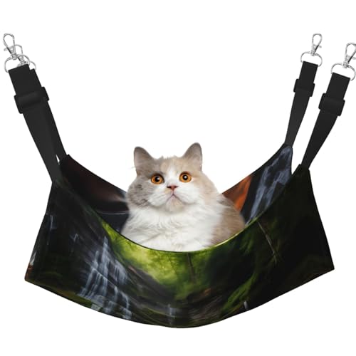 QHZLY Velvet Waterfall View Hängematte M für kleine Haustiere - Bequem und atmungsaktiv für Katzen, Kaninchen, Frettchen QHZLY Velvet Waterfall View Hängematte M für kleine Haustiere - Bequem und atmungsaktiv für Katzen, Kaninchen, Frettchen von QHZLY