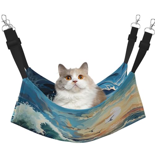 QHZLY Velvet Wave Segelboot Möwe Hängematte L für kleine Haustiere - Bequem und atmungsaktiv für Katzen, Kaninchen, Frettchen von QHZLY