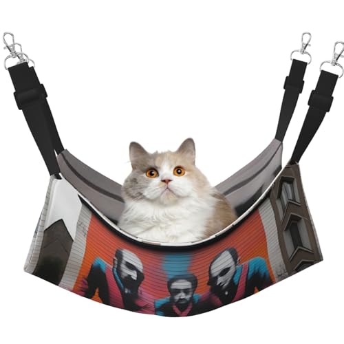 QHZLY Velvet a Street Art Hängematte M für kleine Haustiere - bequem und atmungsaktiv für Katzen, Kaninchen, Frettchen von QHZLY