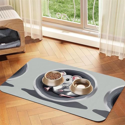 Saugfähige Ledertischdecke mit Maus im Loch, 40 x 60 cm, mit rutschfester Gummiunterseite, für Katzen und Hunde Saugfähige Ledertischdecke mit Maus im Loch, 40 x 60 cm, mit rutschfester Gummiunterseite, für Katzen und Hunde von QHZLY