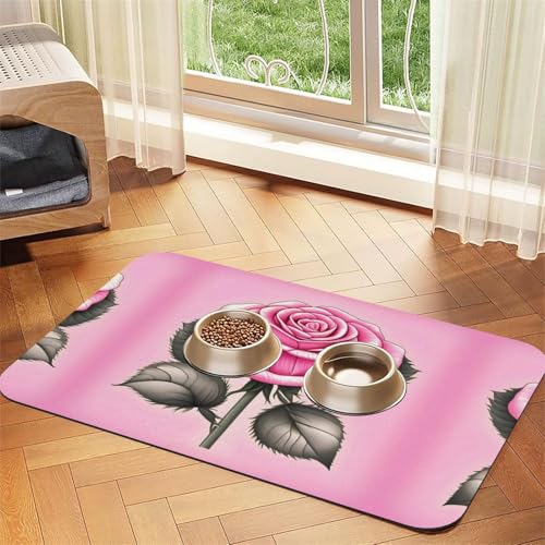 Schöne rosa Rosen Haustier saugfähige Ledertischdecke 40 x 60 cm mit rutschfester Gummiunterseite für Katzen und Hunde Schöne rosa Rosen Haustier saugfähige Ledertischdecke 40 x 60 cm mit rutschfester Gummiunterseite für Katzen und Hunde von QHZLY