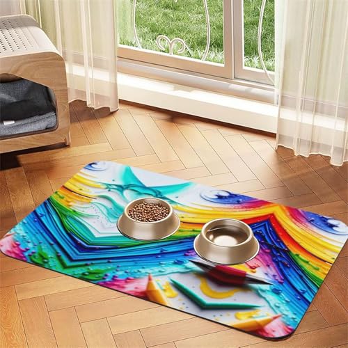Scribble Art Toand Paints, saugfähige Leder-Tischdecke, 40 x 60 cm, mit rutschfester Gummiunterseite, für Katzen und Hunde Scribble Art Toand Paints, saugfähige Leder-Tischdecke, 40 x 60 cm, mit rutschfester Gummiunterseite, für Katzen und Hunde von QHZLY