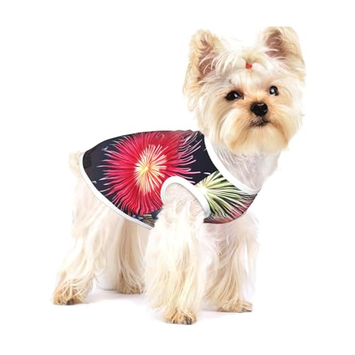 Splendid Feuerwerk Weste für kleine Hunde, Baumwolle, Größe L, atmungsaktiv, weich und bequem, Haustierkleidung für Katzen und Hunde von QHZLY