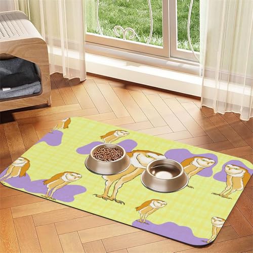Stehende Eule Haustier saugfähige Ledertischdecke 30 x 45 cm mit rutschfester Gummiunterseite für Katzen und Hunde Stehende Eule Haustier saugfähige Ledertischdecke 30 x 45 cm mit rutschfester Gummiunterseite für Katzen und Hunde von QHZLY