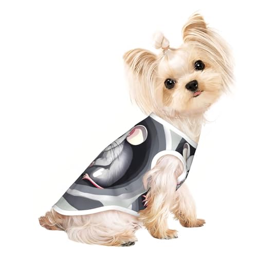 T-Shirt mit Maus im Loch, atmungsaktiv, ärmellos, Größe M, für kleine Hunde und Katzen, weich, leicht, stilvoll T-Shirt mit Maus im Loch, atmungsaktiv, ärmellos, Größe M, für kleine Hunde und Katzen, weich, leicht, stilvoll von QHZLY