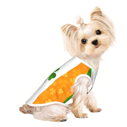 T-Shirt mit irischer Flagge, atmungsaktiv, ärmellos, Größe S, für kleine Hunde und Katzen, weich, leicht, stilvoll T-Shirt mit irischer Flagge, atmungsaktiv, ärmellos, Größe S, für kleine Hunde und Katzen, weich, leicht, stilvoll von QHZLY