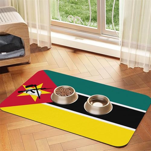 Tischdecke aus Leder, Motiv: Flagge von Mosambik, saugfähig, 40 x 60 cm, mit rutschfester Gummiunterseite, für Katzen und Hunde Tischdecke aus Leder, Motiv: Flagge von Mosambik, saugfähig, 40 x 60 cm, mit rutschfester Gummiunterseite, für Katzen und Hunde von QHZLY