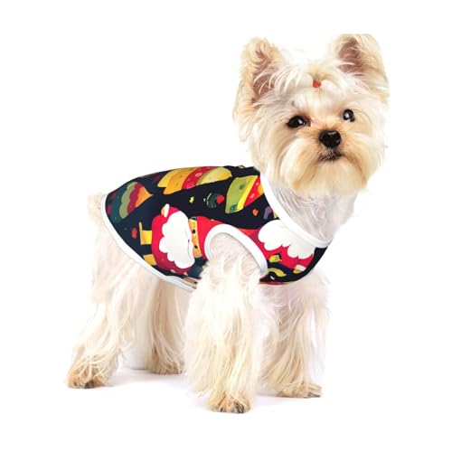 Weihnachtsmann mit langem Hut für kleine Hunde, Baumwolle, Größe M, atmungsaktiv, weich und bequem, Haustierkleidung für Katzen und Hunde Weihnachtsmann mit langem Hut für kleine Hunde, Baumwolle, Größe M, atmungsaktiv, weich und bequem, Haustierkleidung für Katzen und Hunde von QHZLY