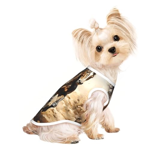 Western Horse Haustier-T-Shirt, atmungsaktiv, ärmellos, Größe S, für kleine Hunde und Katzen, weich, leicht, stilvoll Western Horse Haustier-T-Shirt, atmungsaktiv, ärmellos, Größe S, für kleine Hunde und Katzen, weich, leicht, stilvoll von QHZLY