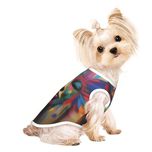 a Artistic Expression Haustier-T-Shirt, atmungsaktiv, ärmellos, Größe M, für kleine Hunde und Katzen, weich, leicht, stilvoll a Artistic Expression Haustier-T-Shirt, atmungsaktiv, ärmellos, Größe M, für kleine Hunde und Katzen, weich, leicht, stilvoll von QHZLY