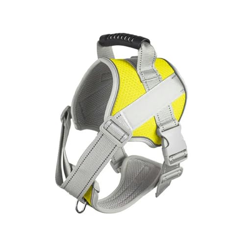 QIANDW Hundegeschirr, reflektierend, verstellbar, für Outdoor-Spaziergänge, Training für mittelgroße und große Hunde, Gelb, Größe L QIANDW Hundegeschirr, reflektierend, verstellbar, für Outdoor-Spaziergänge, Training für mittelgroße und große Hunde, Gelb, Größe L von QIANDW