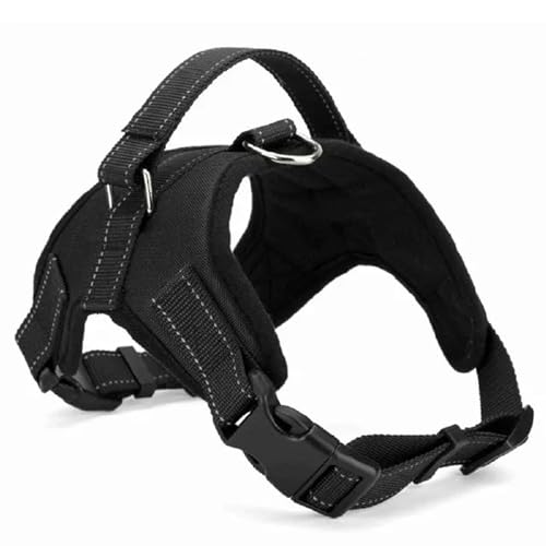 QIANDW Hundegeschirr, verstellbar, Nylon, langlebig, gepolstert, reflektierender Brustgurt für große, mittelgroße bis kleine Hunde, Schwarz, L QIANDW Hundegeschirr, verstellbar, Nylon, langlebig, gepolstert, reflektierender Brustgurt für große, mittelgroße bis kleine Hunde, Schwarz, L von QIANDW