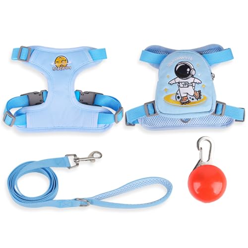 QIANDW Hunderucksack, Geschirr, Hundeweste, Rucksack, selbst-Rucksack, Cartoon-Hundeschultasche, Outdoor-Reise, Hund, kleine Schultasche, abnehmbar, Blau + LED-Licht, Größe M QIANDW Hunderucksack, Geschirr, Hundeweste, Rucksack, selbst-Rucksack, Cartoon-Hundeschultasche, Outdoor-Reise, Hund, kleine Schultasche, abnehmbar, Blau + LED-Licht, Größe M von QIANDW