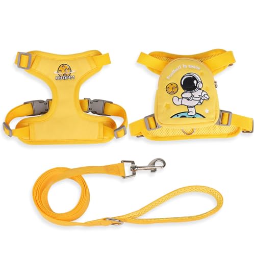 QIANDW Hunderucksack, Geschirr, Hundeweste, Rucksack, selbst-Rucksack, Cartoon-Hundeschultasche, Outdoor-Reise, Hund, kleine Schultasche, gelb, abnehmbar, Größe M QIANDW Hunderucksack, Geschirr, Hundeweste, Rucksack, selbst-Rucksack, Cartoon-Hundeschultasche, Outdoor-Reise, Hund, kleine Schultasche, gelb, abnehmbar, Größe M von QIANDW