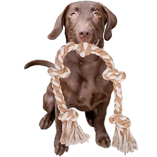 LUXMAY Hundespielzeug Seil für Starke große Hunde, 92 cm 5 Knoten, Seil für Aggressive Kauen, Hundeseile Spielzeug für mittlere und große Hunde von LUXMAY