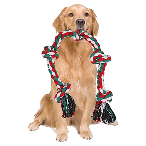 LUXMAY Hundespielzeug unzerstörbare Seil für Starke große Hunde, Hundeseil Spielzeug, 92 cm 5 Knoten, Seil für Aggressive Kauen, Interaktives Seil für mittlere und große Hunderassen von LUXMAY