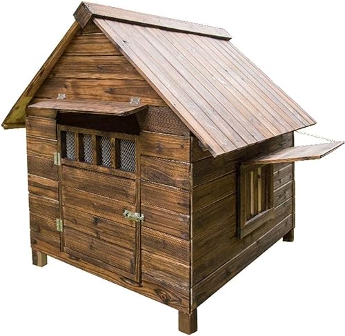 hundehütte Outdoor, Hundehütte for Den Außenbereich, Regenfestes Haustierhaus Aus Holz, Outdoor-Hundehütte, Warmer Großer Hundekäfig Mit UV-beständiger Wasserdichter Überdachung, Einfache Reinigung ( von QIANMEI