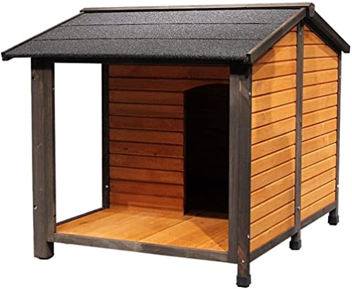 hundehütte Outdoor, Hundehütte for Den Außenbereich, Wasserdichter Hundekäfig Aus Holz, Bequem, UV-beständig, wasserdichte Überdachung, Dachabdeckung, Robuster Welpenunterschlupf (Size : M) von QIANMEI