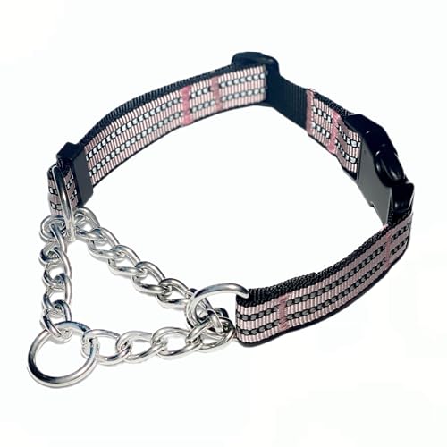 QICHENMAO Martingale Halsbänder für Hunde, robuste Edelstahlkette, Trainingshalsband, reflektierendes Nylon, verstellbares Halsband mit Schnellverschluss-Schnalle, geeignet für Welpen, mittelgroße und QICHENMAO Martingale Halsbänder für Hunde, robuste Edelstahlkette, Trainingshalsband, reflektierendes Nylon, verstellbares Halsband mit Schnellverschluss-Schnalle, geeignet für Welpen, mittelgroße und von QICHENMAO