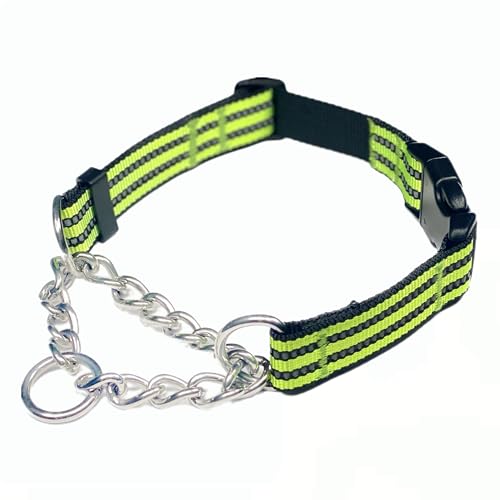 QICHENMAO Martingale Halsbänder für Hunde, robustes Edelstahl-Ketten-Trainingshalsband, reflektierendes Nylon, verstellbares Halsband mit Schnellverschluss-Schnalle, geeignet für Welpen, mittelgroße QICHENMAO Martingale Halsbänder für Hunde, robustes Edelstahl-Ketten-Trainingshalsband, reflektierendes Nylon, verstellbares Halsband mit Schnellverschluss-Schnalle, geeignet für Welpen, mittelgroße von QICHENMAO