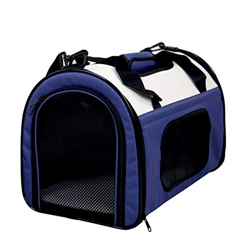 QIFFIY Hunderucksack Beweglicher Haustier-Rucksack Carring Tasche Tragetaschen Cat Dog-Handträger Outgoing Reisepakete Breathable Haustier-Handtasche Hundetasche (Color : Blue, Größe : Medium) von QIFFIY