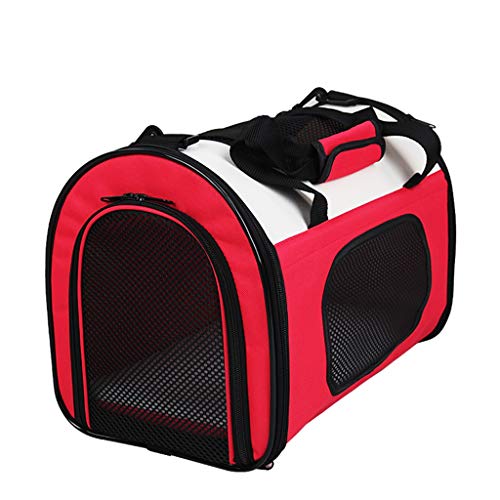 QIFFIY Hunderucksack Beweglicher Haustier-Rucksack Carring Tasche Tragetaschen Cat Dog-Handträger Outgoing Reisepakete Breathable Haustier-Handtasche Hundetasche (Color : Red, Größe : Medium) von QIFFIY