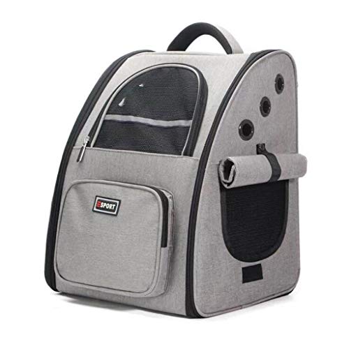 QIFFIY Hunderucksack Hundetasche Haustier-Rucksack Breathable Hunderucksack großen Kapazitäts-Katze Tragetasche bewegliche im Freien Reisekäfig for Haustiere Hundetasche (Color : Light Gray) von QIFFIY