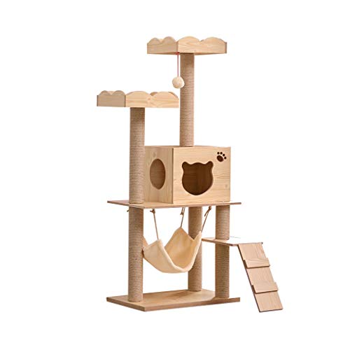 QIFFIY Kratzbaum Cat Kletterbaum Spielzeug Condos Jump-Spielzeug mit Ladder Verkratzen for Katze Klettergerüst Katzen-Haustier-Möbel Katze Turm Katzenbaum (Color : A) von QIFFIY